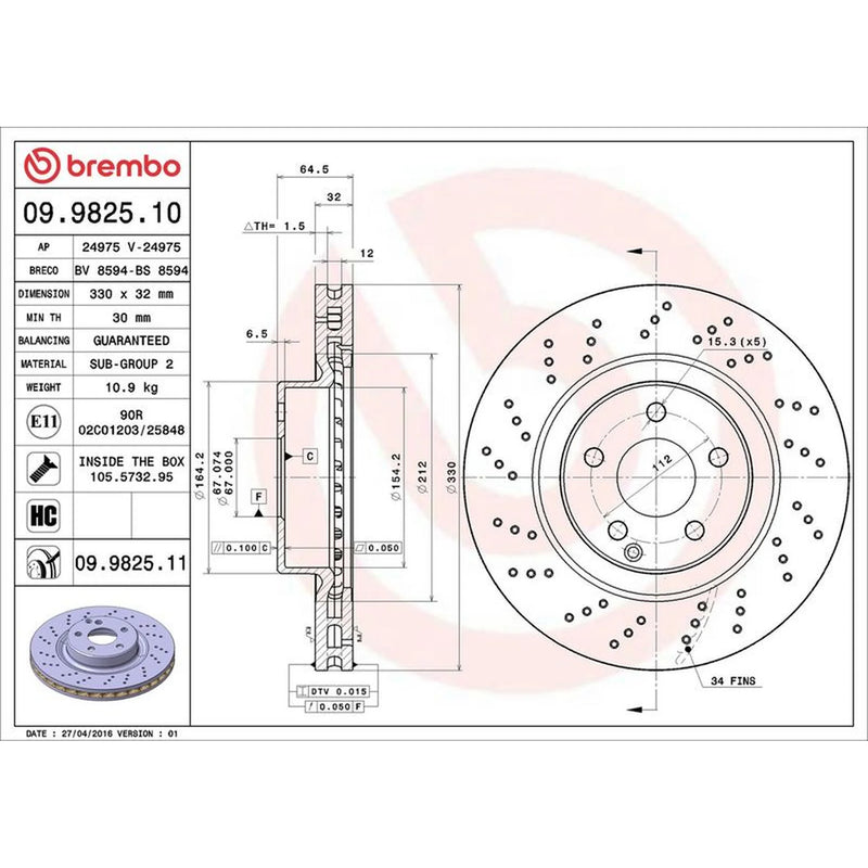 Brembo Front / & Rear / Brake Discs & Pads fits Mercedes-Benz Sl 2001-2012