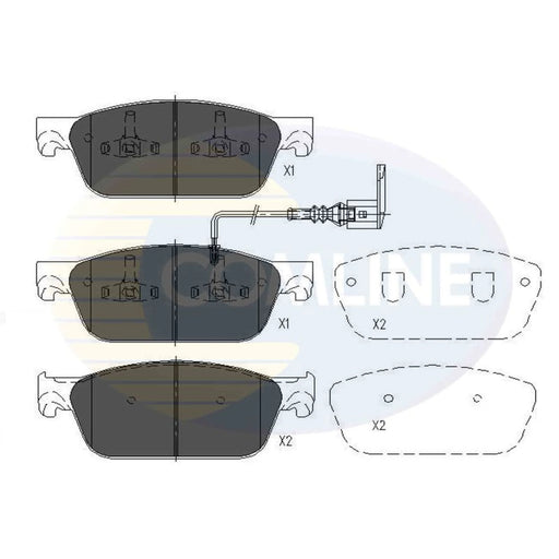 Comline 4 x Front Brake Pad Set fits VW Caravelle 2015-2024 2.0