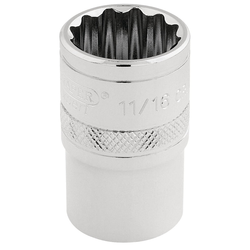 Draper HI-TORQ 12 Point Socket, 1/2" Sq. Dr., 11/16" 33644 Draper - Dynamic Drive