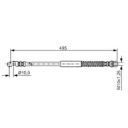 Bosch Brake Hydraulic Hose Line Front fits Lada Niva Closed Off-Road Vehicle