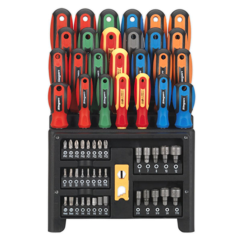 Sealey Screwdriver Bit & Nut Driver Set 61pc S01152 Sealey - Dynamic Drive
