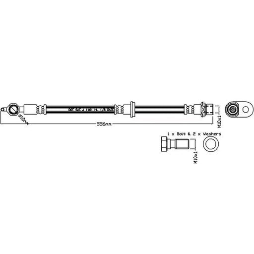 Juratek Brake Hydraulic Hose Line Front Right fits Toyota Yaris Verso 2000-2005