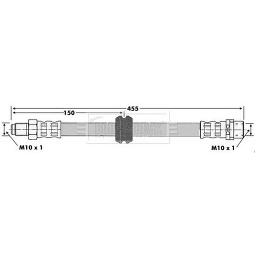 Borg & Beck Brake Hydraulic Hose Line Front Right BBH6637