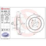Brembo Rear Brake Solid Discs & Pads fits Lexus Is III 2013-2020