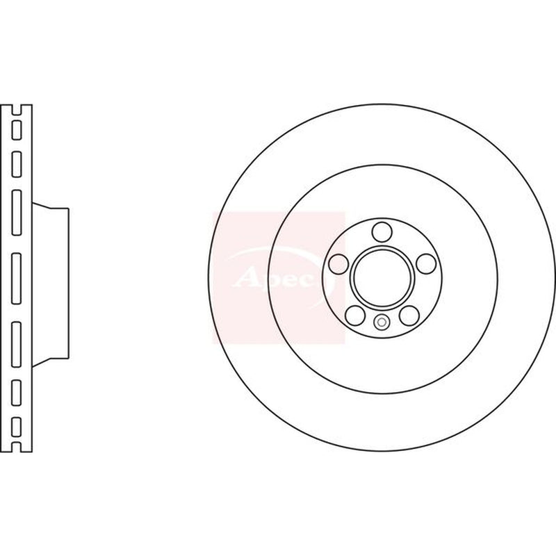 Apec 2 x Vented Brake Discs fits Audi A6 C6 2006-2011
