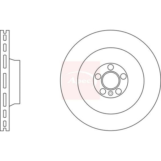 Apec 2 x Vented Brake Discs fits Audi A6 C6 2006-2011