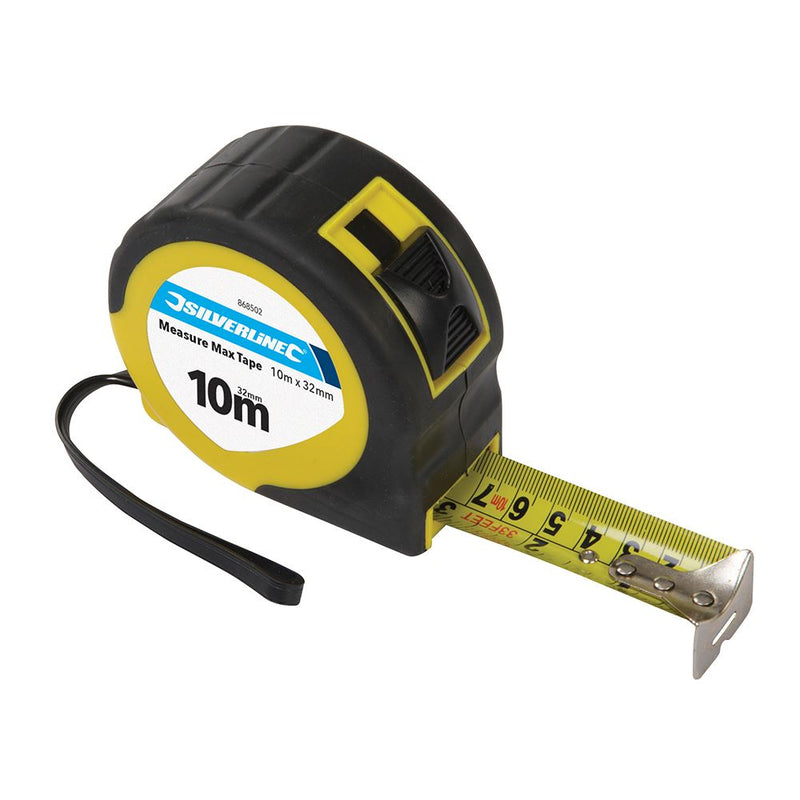Silverline Measure Max Tape 10m / 33ft x 32mm 868502 Silverline  - Dynamic Drive