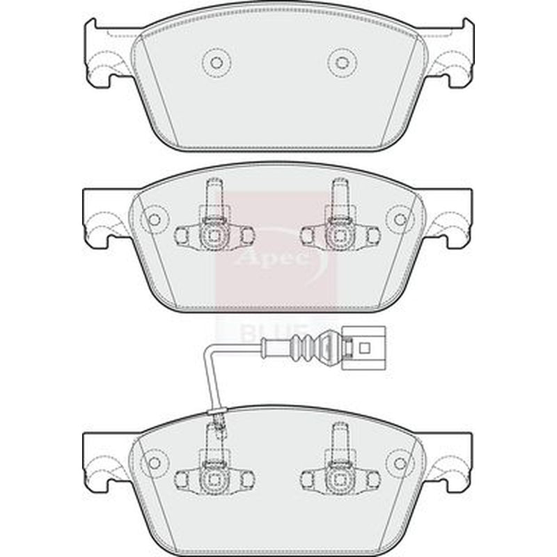 Apec Front Brake Pad Set fits VW California T5 Camper 2009-2015 2.0