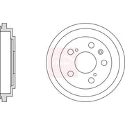 Apec Brake Drum Assembly Rear fits Fiat Sedici 2006-2014 1.6 1.9 2.0