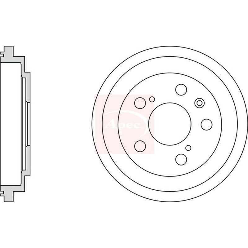 Apec Brake Drum Assembly Rear fits Fiat Sedici 2006-2014 1.6 1.9 2.0