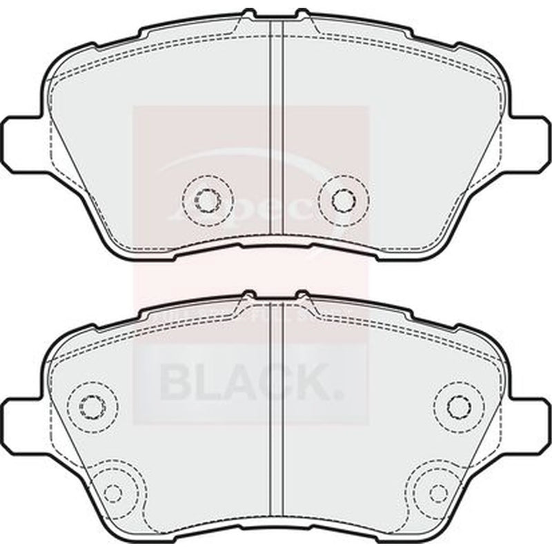 Apec Black Front Brake Pad Set fits Ford B-Max 2012-2017 1.0 1.4 1.5 1.6