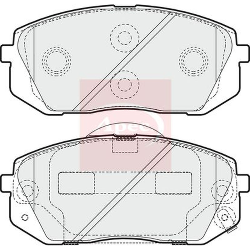 Apec Front Brake Pad Set fits Hyundai IX35 2009-2015 1.6 1.7 2.0 2.4