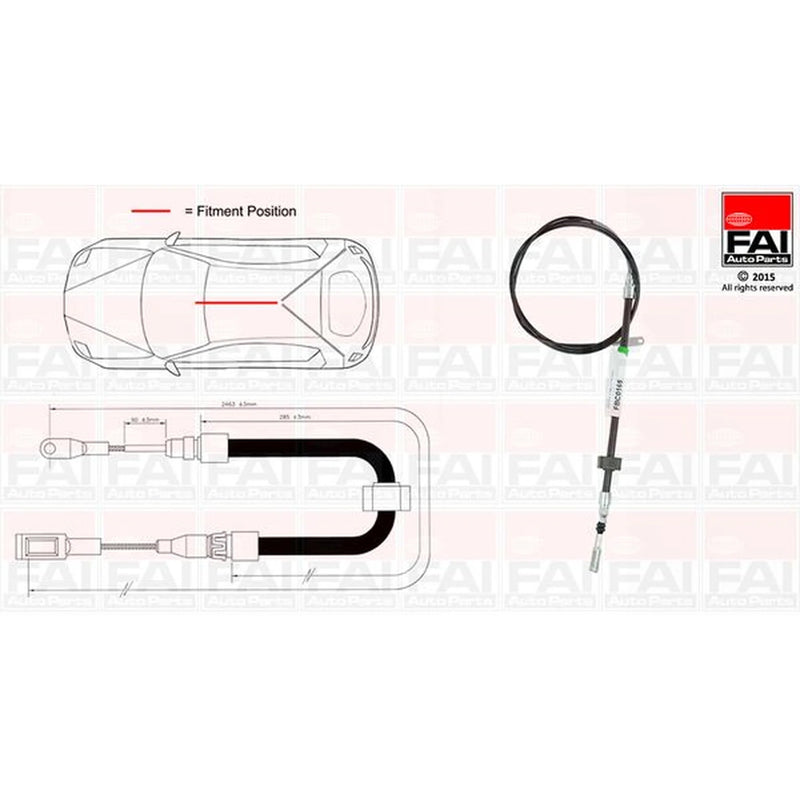 FAI Handbrake Cable Front fits Mercedes-Benz Sprinter 3-T 1995-2006