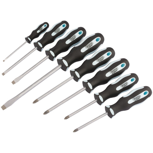 Draper Heavy Duty Soft Grip Screwdriver Set (8 Piece) 63589 Draper - Dynamic Drive