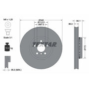 Textar 2 x Front Two-Piece Brake Disc Brake Discs 92288725