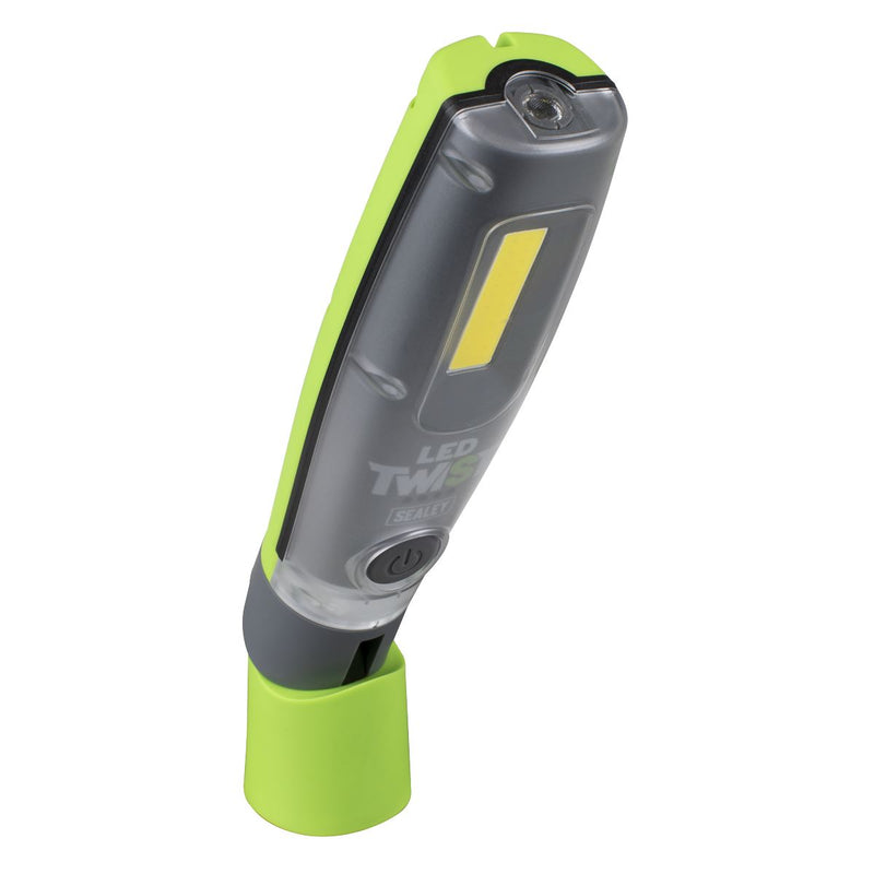 Sealey LED Twist Rechargeable Inspection Light 8W COB & 1W SMD LED1001G Sealey - Dynamic Drive