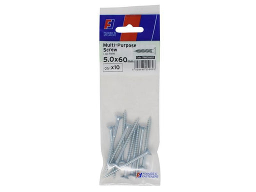 ForgeFix Multi-Purpose Pozi Screw CSK ST ZP 5.0 x 60mm ForgePack 10 ForgeFix - NN4 Online