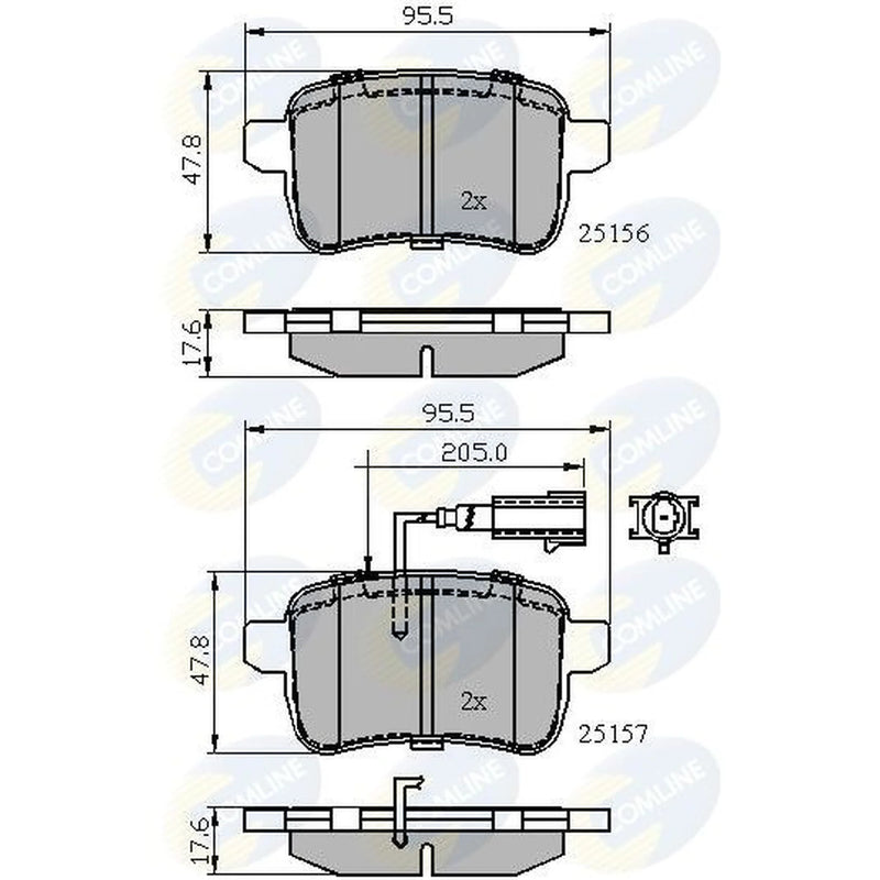Comline Rear Brake Solid Discs & Pads fits Alfa Romeo Giulietta 2010-2020