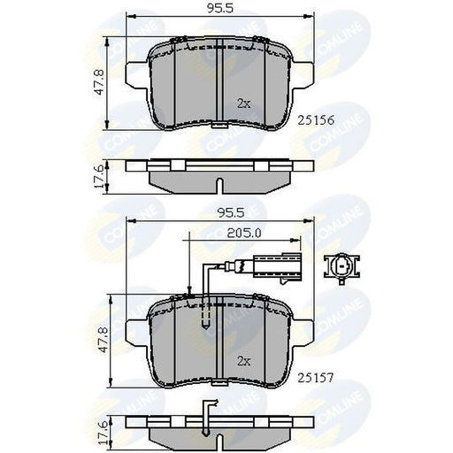 Comline Rear Brake Solid Discs & Pads fits Alfa Romeo Giulietta 2010-2020