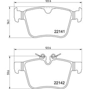 Brembo 4 x Rear Brake Pad Set fits Jaguar I-Pace 2018 on