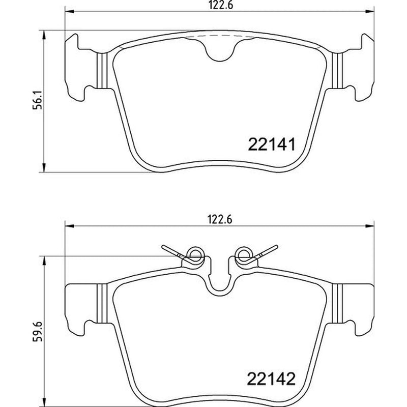 Brembo 4 x Rear Brake Pad Set fits Jaguar I-Pace 2018 on