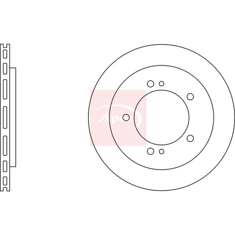 Apec 2 x Vented Brake Discs fits Suzuki Grand Vitara I 1998-2005 1.6