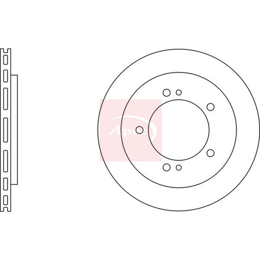 Apec 2 x Vented Brake Discs fits Suzuki Grand Vitara I 1998-2005 1.6