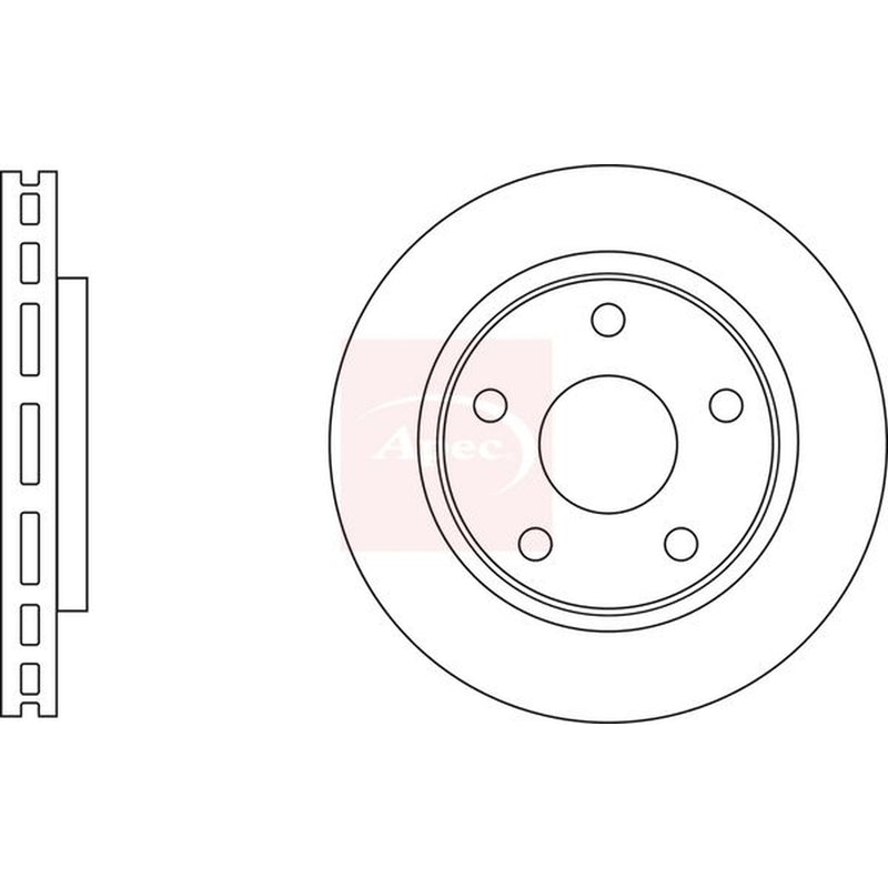 Apec 2 x Vented Brake Discs fits Chrysler Grand Voyager V 2011 on 3.6