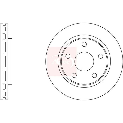 Apec 2 x Vented Brake Discs fits Chrysler Grand Voyager V 2011 on 3.6