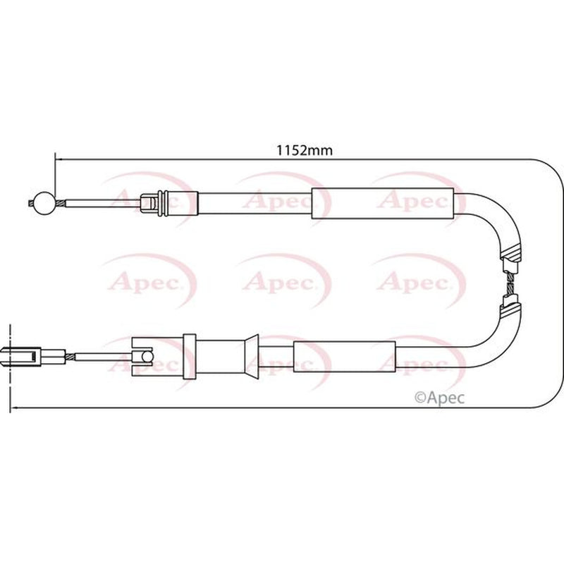 Apec Handbrake Cable Right Rear fits Mercedes-Benz Viano 2003-2004