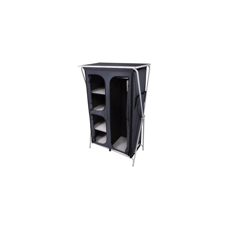 Camping Tent Wardrobe With Rail 4 Shelf Storage Folding 90x52x140cm Via Mondo  - Dynamic Drive