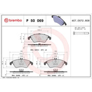 Brembo 4 x Front Brake Pad Set fits Mercedes-Benz C-Class 2007-2014