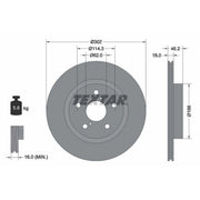 Textar 2 x Vented Front Brake Discs 92093500