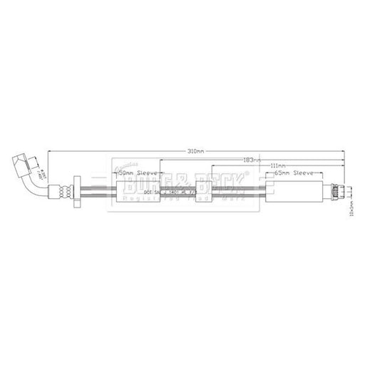 Borg & Beck Brake Hydraulic Hose Line Rear Left BBH8910