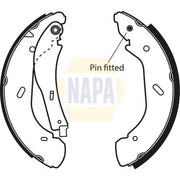 NAPA Brake Shoe Set Axle Kit fits Ford Transit 2000-2006 2.0 2.3 2.4