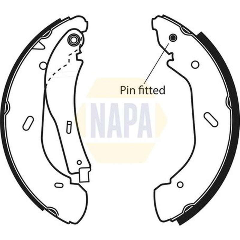 NAPA Brake Shoe Set Axle Kit fits Ford Transit 2000-2006 2.0 2.3 2.4