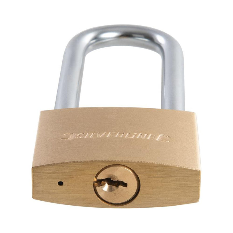 Silverline Brass Padlock 60mm Silverline - Dynamic Drive