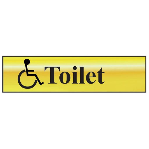 Scan Disabled Toilet - Polished Brass Effect 200 x 50mm Scan - Dynamic Drive
