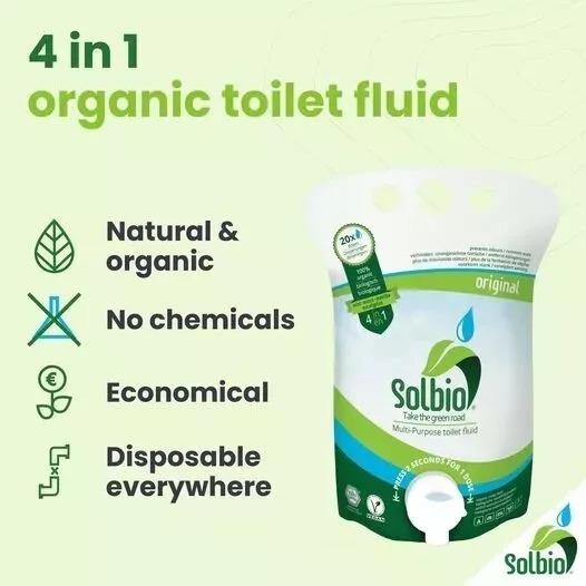 4x Solbio Organic Chemical Toilet Fluid Waste & Flush 1.6L x40 Doses Solbio - Dynamic Drive