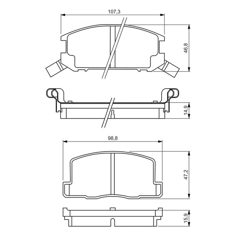 Bosch Front & Rear Pads fits Toyota MR2 III 1999-2007 1.8