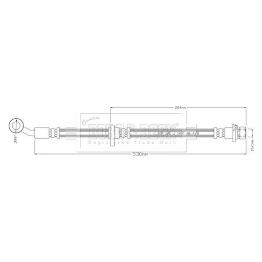 Borg & Beck Brake Hydraulic Hose Line Front Right BBH8925