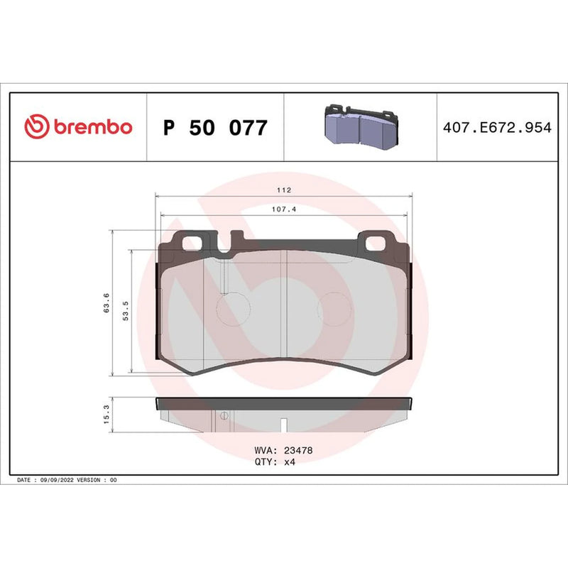 Brembo Front & Rear Pads fits Mercedes-Benz Clk 2006-2009 209.377 209.477
