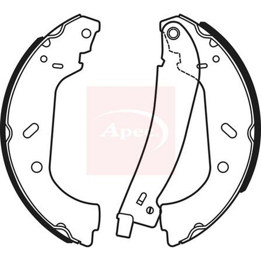 Apec Brake Shoe Set Axle Kit fits Citroën Dispatch I 1995-2006 1.9 2.0