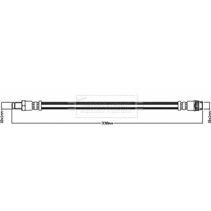Borg & Beck Brake Hydraulic Hose Line Front Right BBH8594