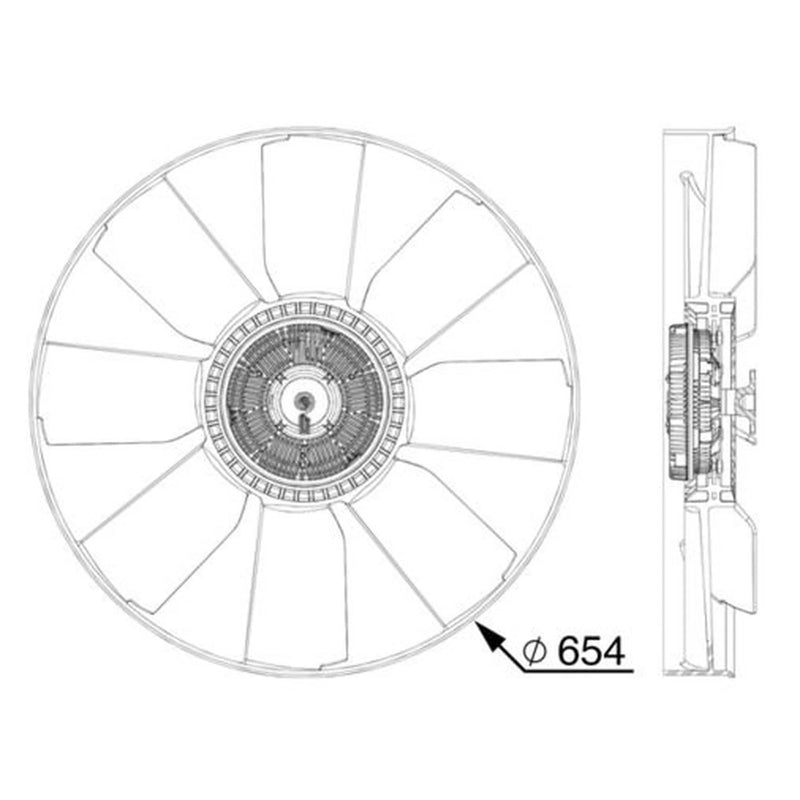 Mahle Engine Cooling Fan fits Man M90 1988-1996