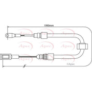 Apec Handbrake Cable Front fits Mercedes-Benz Sprinter 2-T 1995-2006