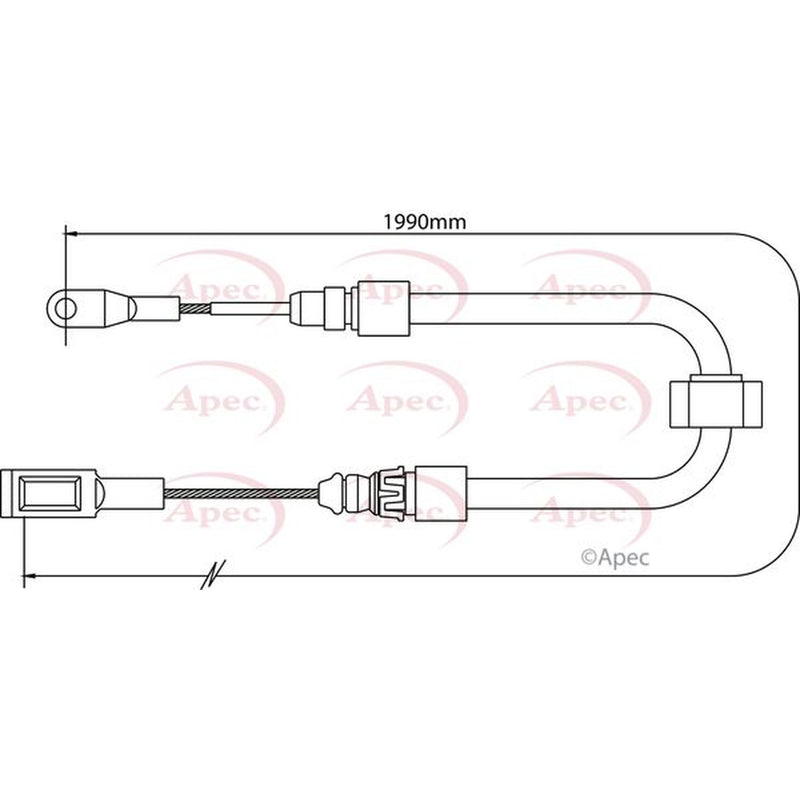 Apec Handbrake Cable Front fits Mercedes-Benz Sprinter 2-T 1995-2006