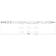 Apec Handbrake Cable Right Rear CAB1621