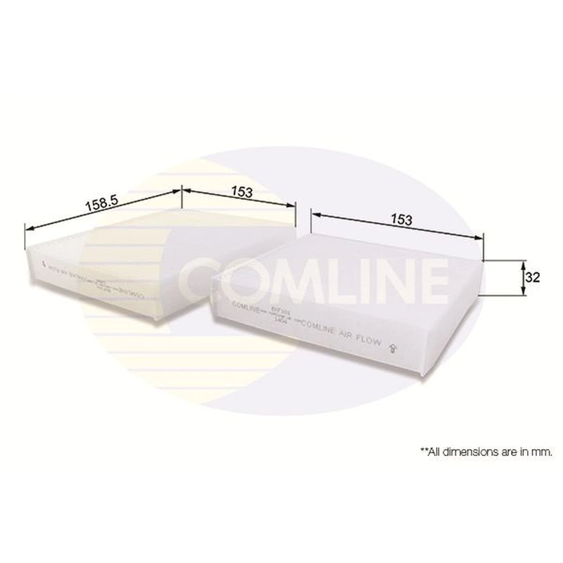 Comline Cabin Air Filter (Pollen Filter) fits Citroën C3 II 2009-2016