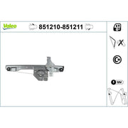 Valeo Electric Window Regulator Lifter Left Front 851210